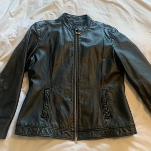 Black Leather Moto Jacket Vintage 1990’s Womens XL Wilson’s Leather